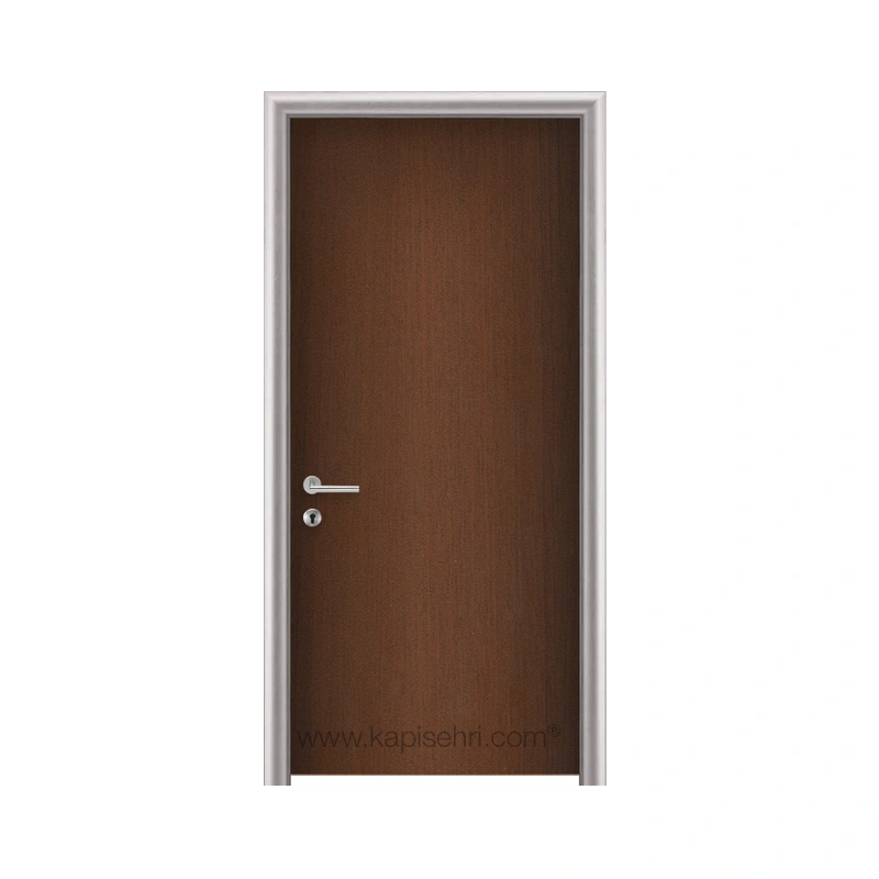 Gentaş 4241 Koyu Ahşap Amasya modeli ayarlı alüminyum kasalı laminat kapı detay görseli
