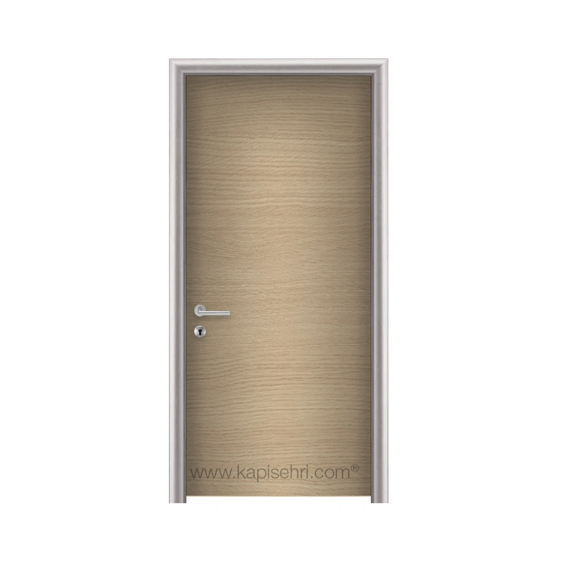 Gentaş 4377 TCO Light Oak Bartın modeli ayarlı alüminyum kasalı laminat kapı detay görseli