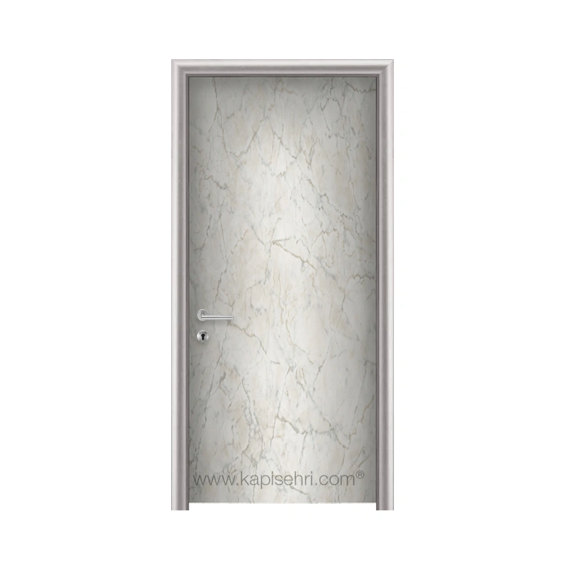 Gentaş 5411 Bianco Mermer | Alanya Modeli | Ayarlı Alüminyum Kasalı Laminat Kapı
